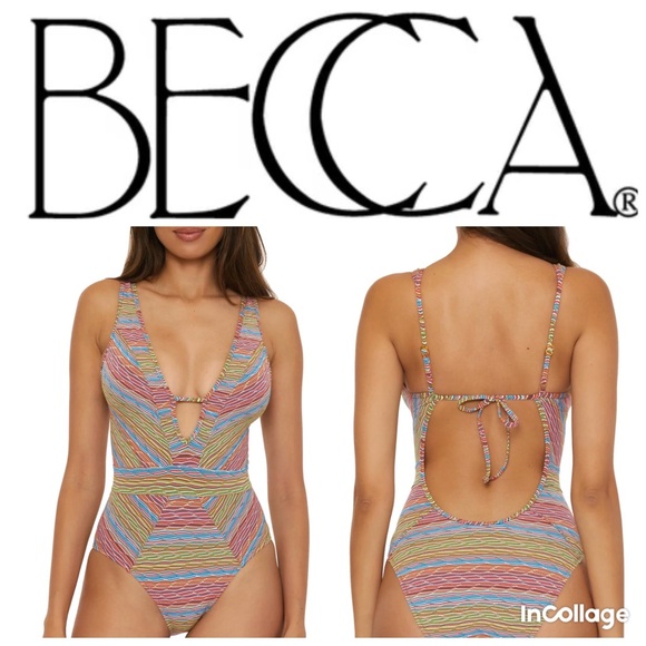 BECCA Other - BECCA Freespirit One Piece Plunge Swimsuit